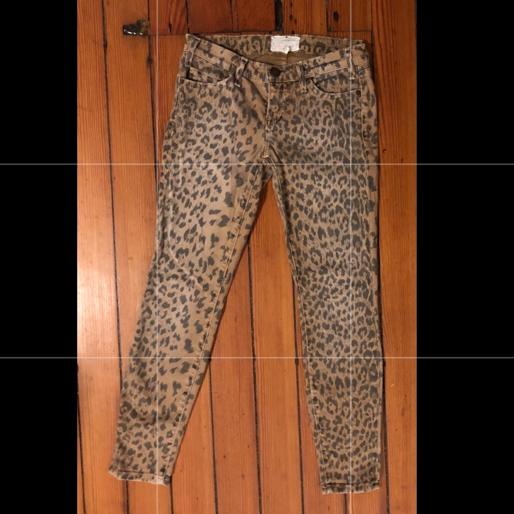 Current/Elliot - Stiletto - Tan Leopard Print Denim - Size 24 - Used
